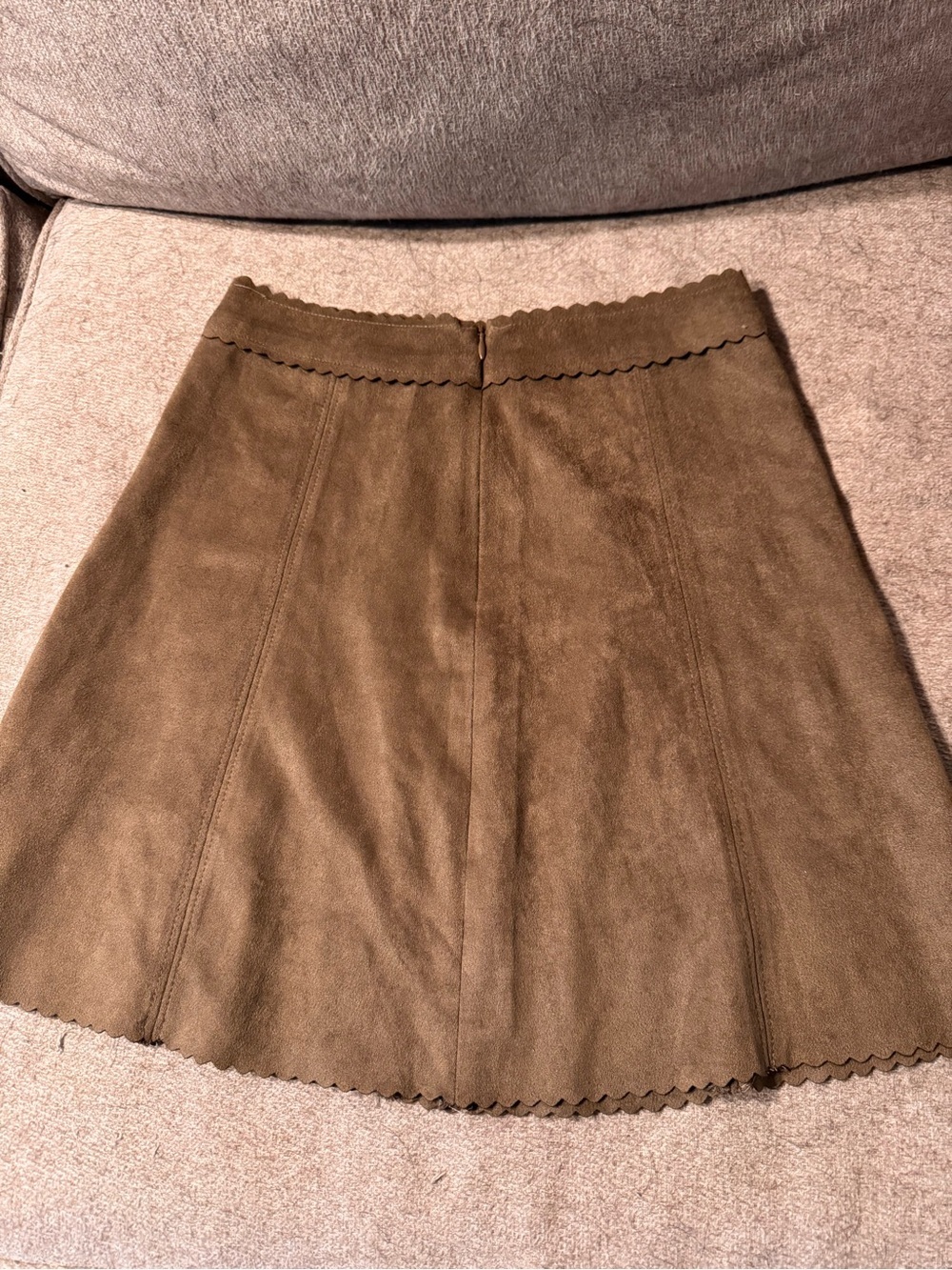 Altar'd State Scalloped Suede A-Line Skirt - Picture 3 of 4